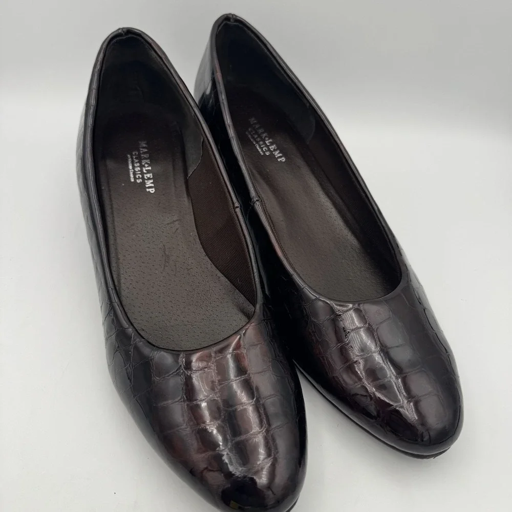 Mark Lemp Classics By Walking Cradle Croco‎ Embossed Leather Pumps Size 11 M